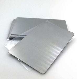 10 PCS Brushed 304 Stainless Steel Blank Plate Thick 0.5mm Metal Business Cards (For Laser Engrave)